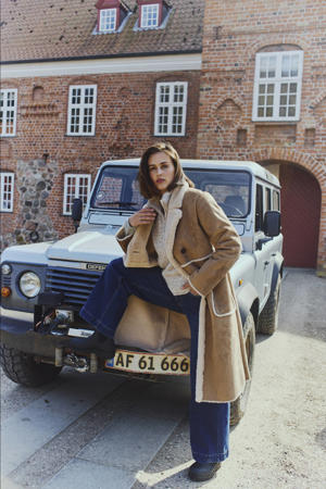 faux fur jas bruin