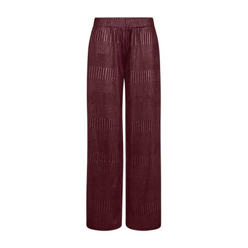 FREEQUENT rechtvallend high waist casual broek donkerrood afbeelding
