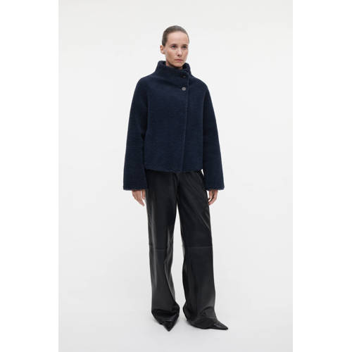 Studio AR by ARMA wollen teddy jas donkerblauw afbeelding