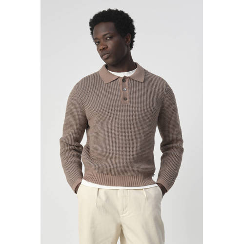 J.C. Rags trui gebreid taupe afbeelding