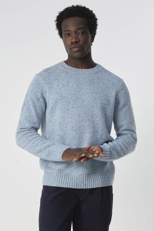 gebreide trui met wol blauw