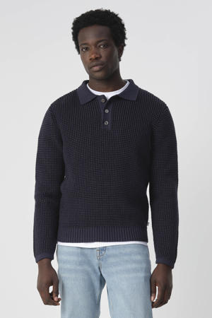 trui gebreid blauw