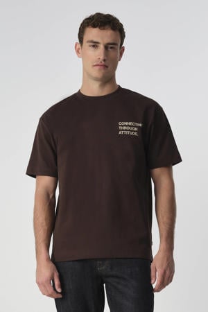 relaxed T-shirt donkerbruin