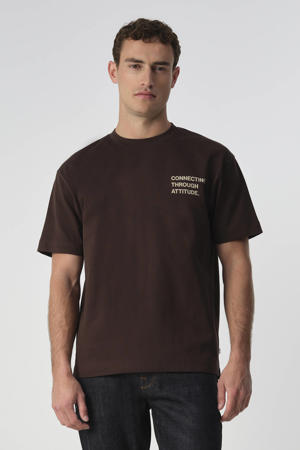 relaxed T-shirt donkerbruin