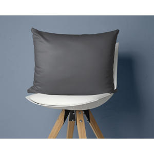 katoen satijnen kussensloop grijs (60x70 cm) (set van 2)