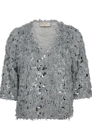 glitter top zilver met pailletten