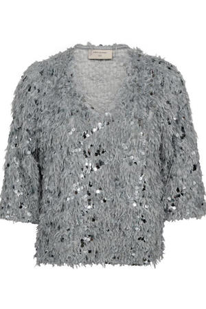 glitter top zilver met pailletten