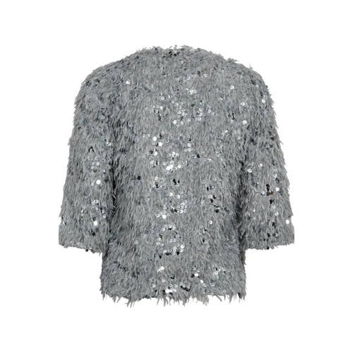 FREEQUENT glitter top zilver met pailletten afbeelding