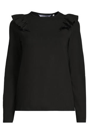 longsleeve met ruches zwart