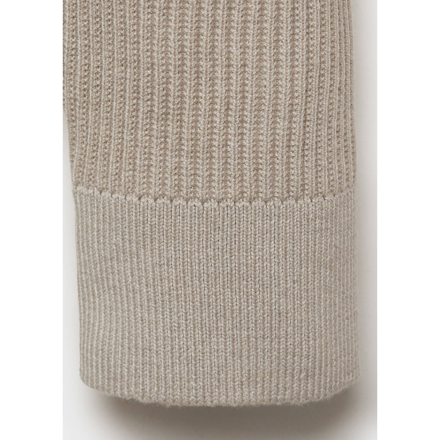 Mango Man pullover trui rib gebreid beige
