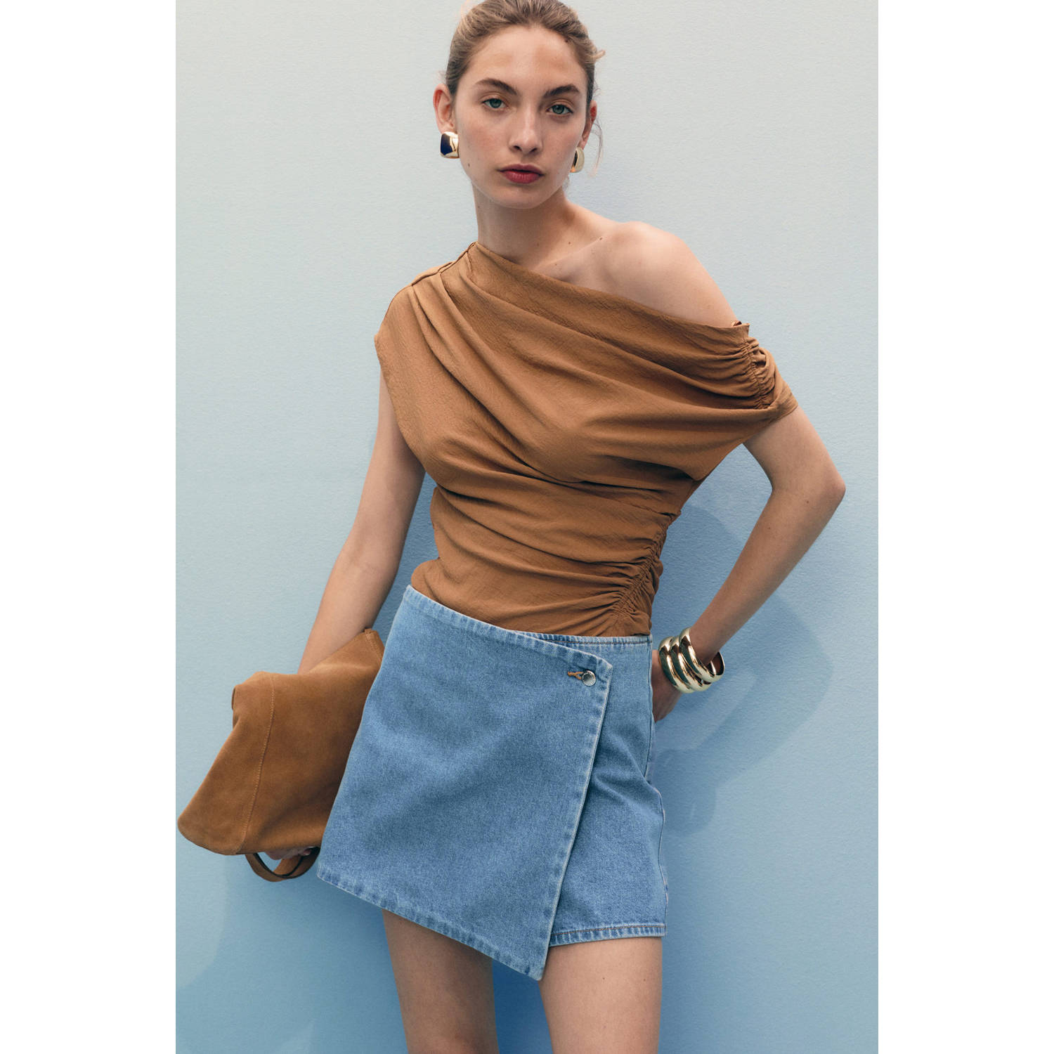 Mango denim skort medium blue denim