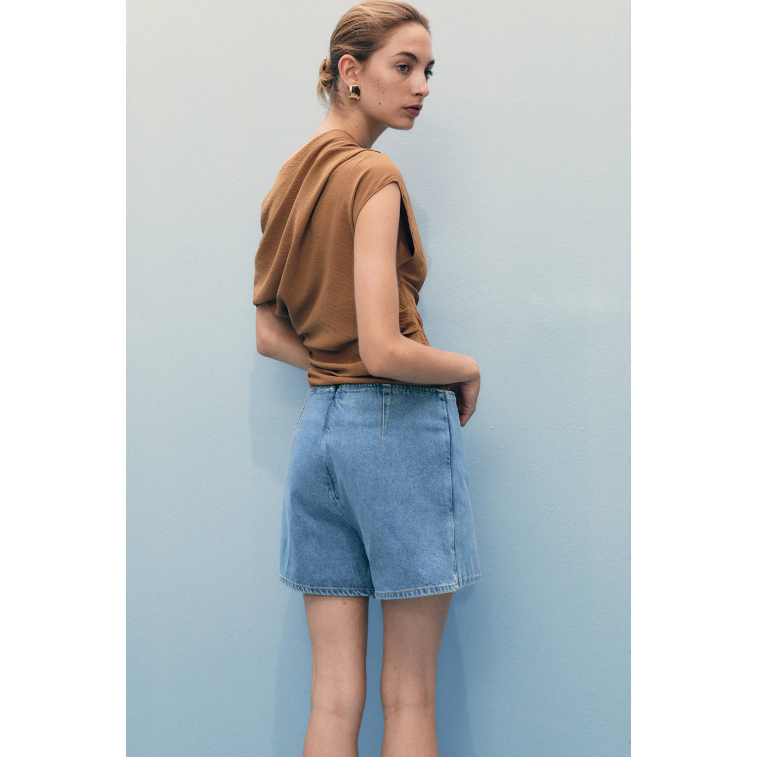 Mango denim skort medium blue denim