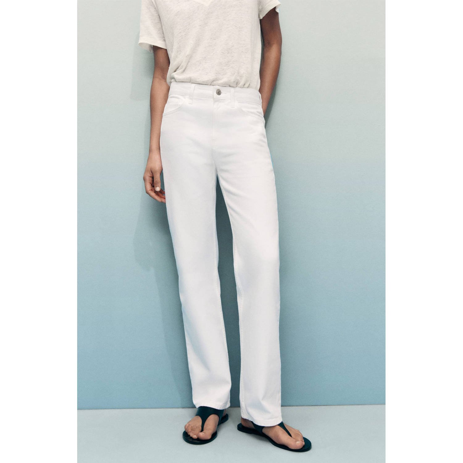 Mango straight leg jeans wit