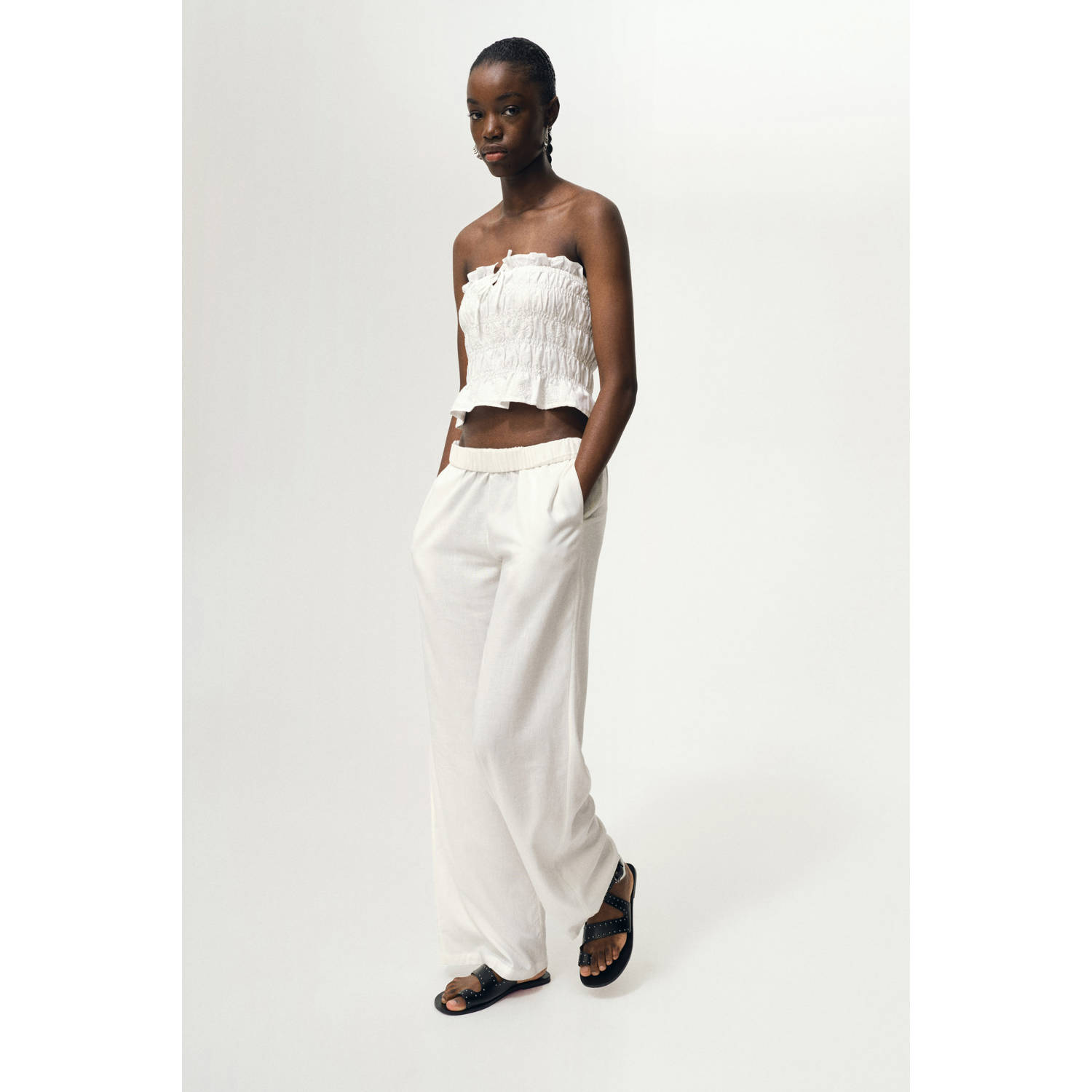 MANGO TEEN strapless top ecru