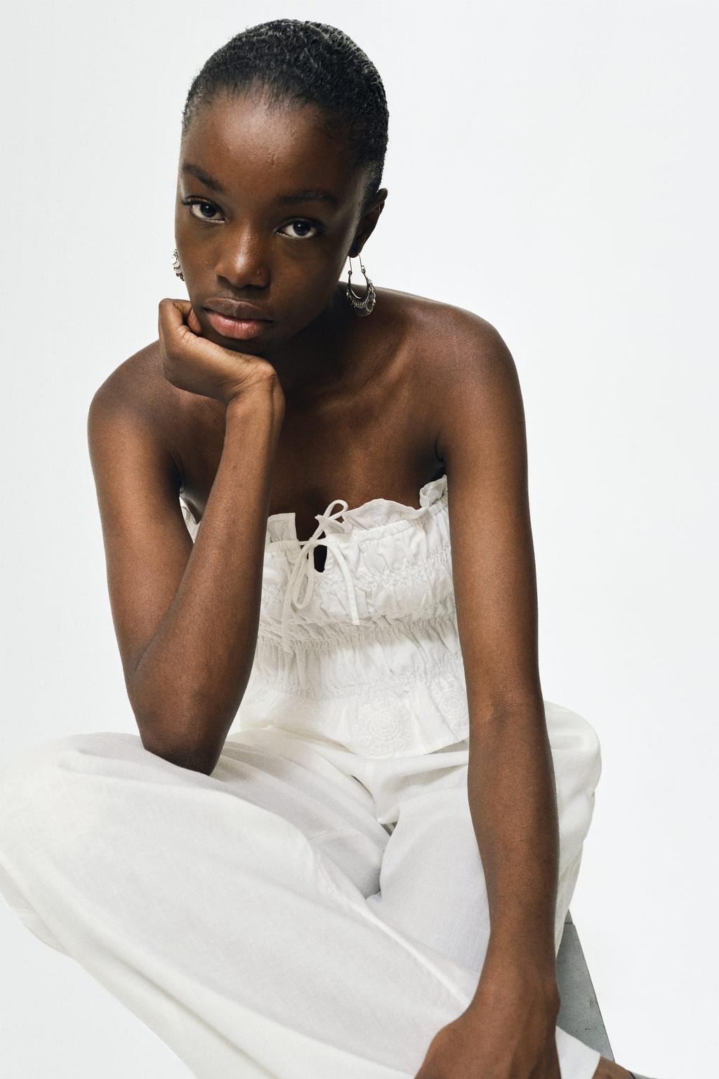 MANGO TEEN strapless top ecru | wehkamp