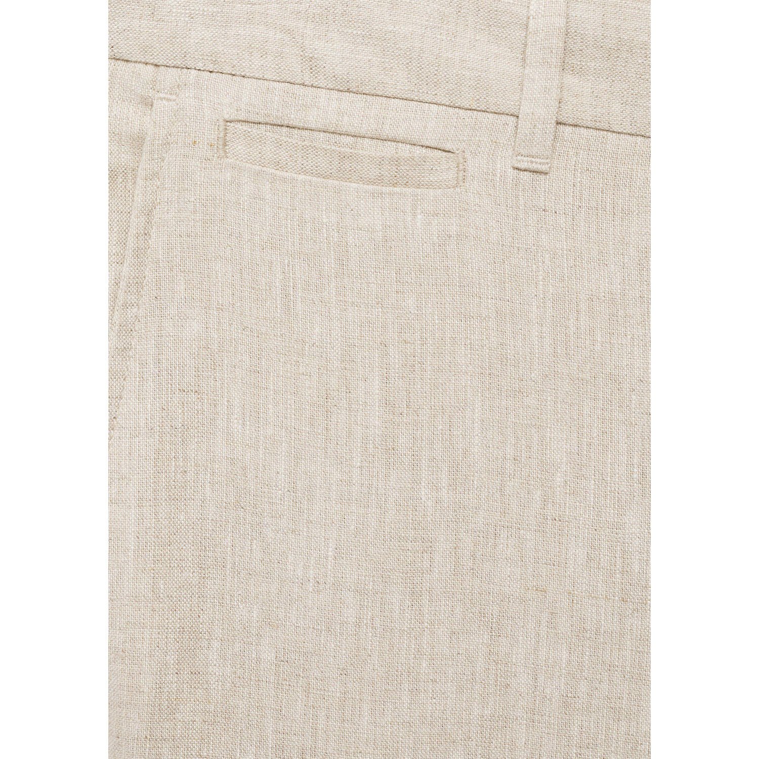 Mango Man linnen slim casual broek ecru
