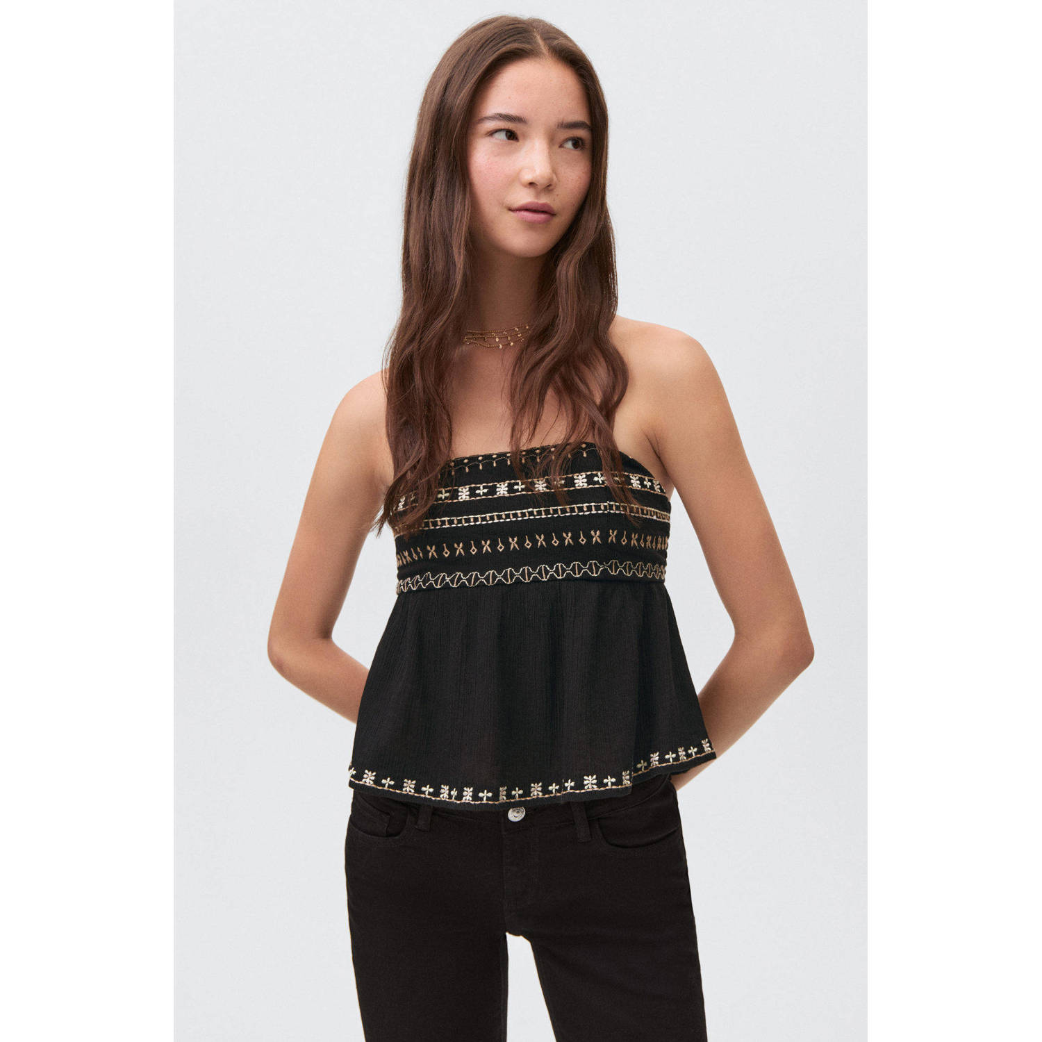 MANGO TEEN strapless top zwart