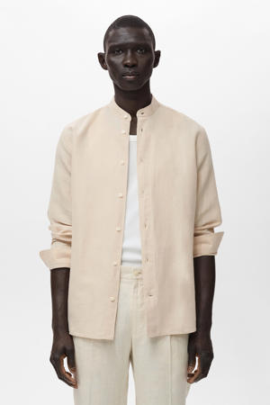 linnen casual overhemd beige