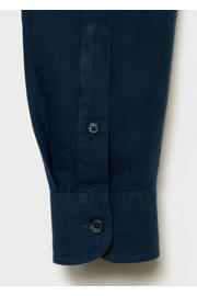 thumbnail: Mango Man linnen casual overhemd donkerblauw