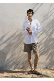 thumbnail: Mango Man linnen casual overhemd wit
