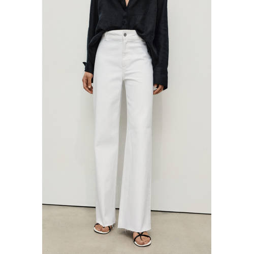 Mango high waist wide leg jeans wit afbeelding
