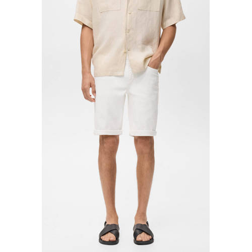 Mango Man denim slim short wit afbeelding
