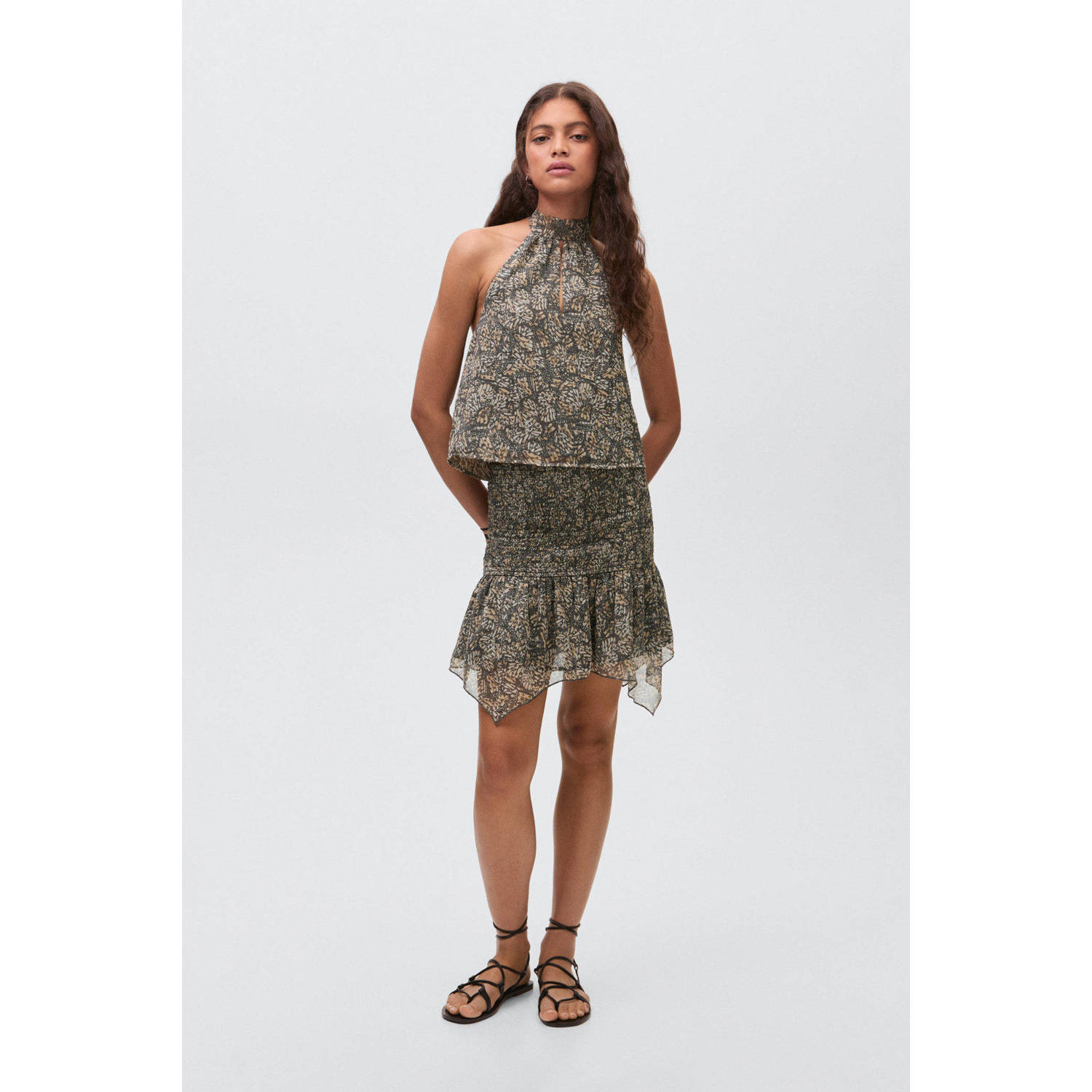 MANGO TEEN korte rok beige