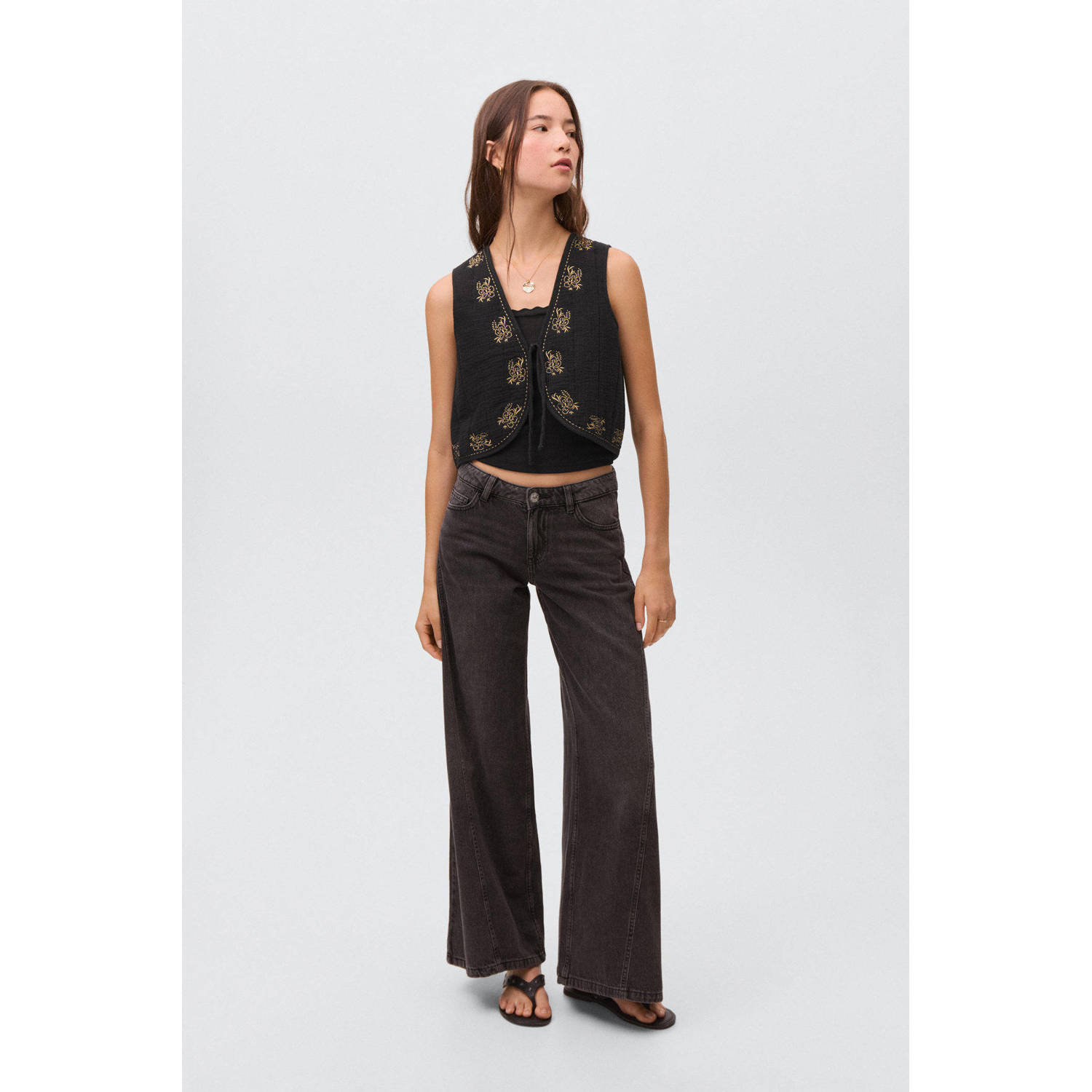 MANGO TEEN gilet zwart