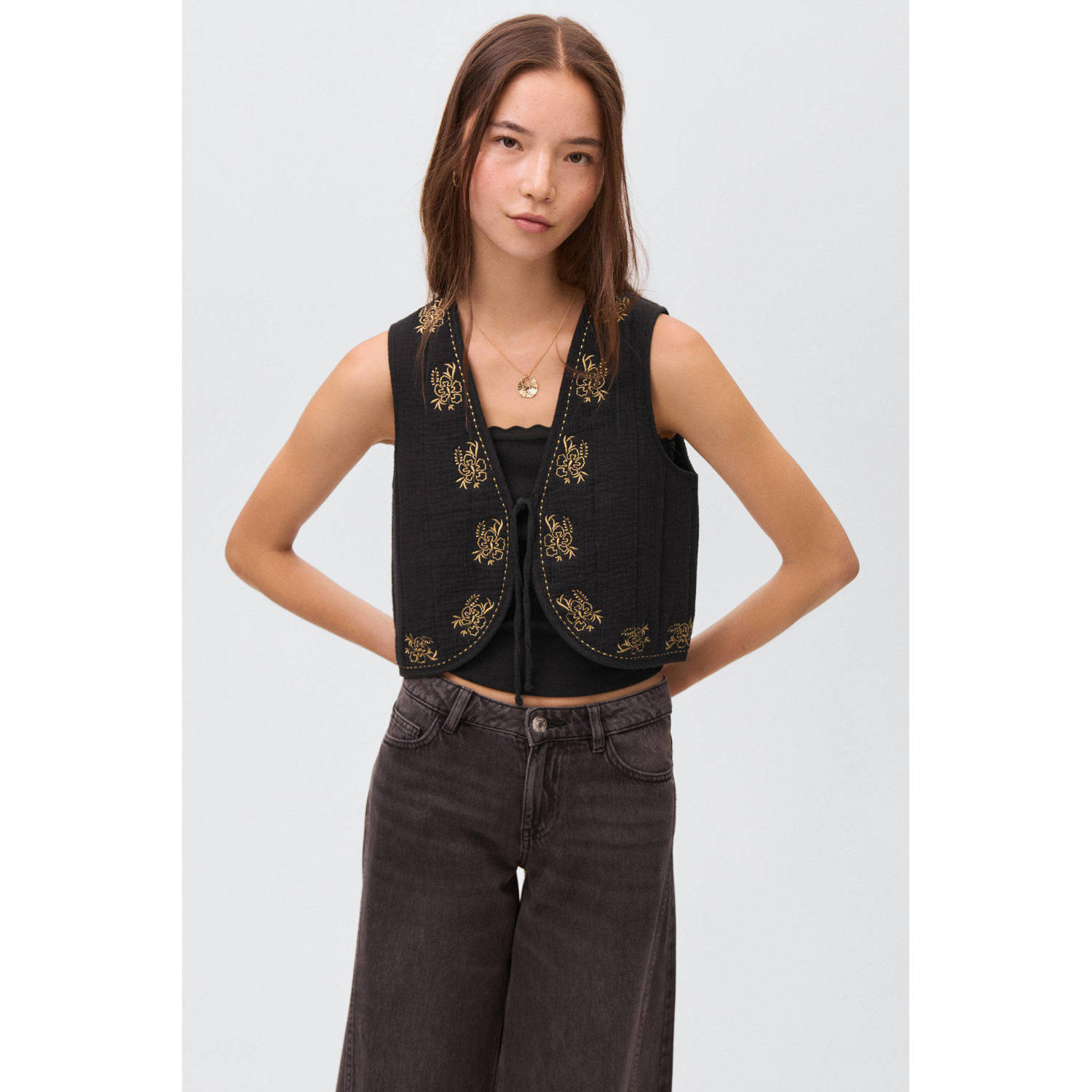 MANGO TEEN gilet zwart