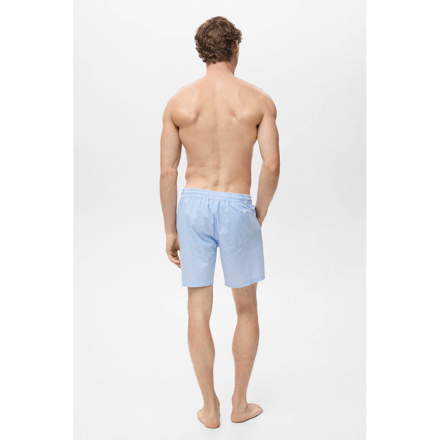 Mango Man zwemshort lichtblauw wit