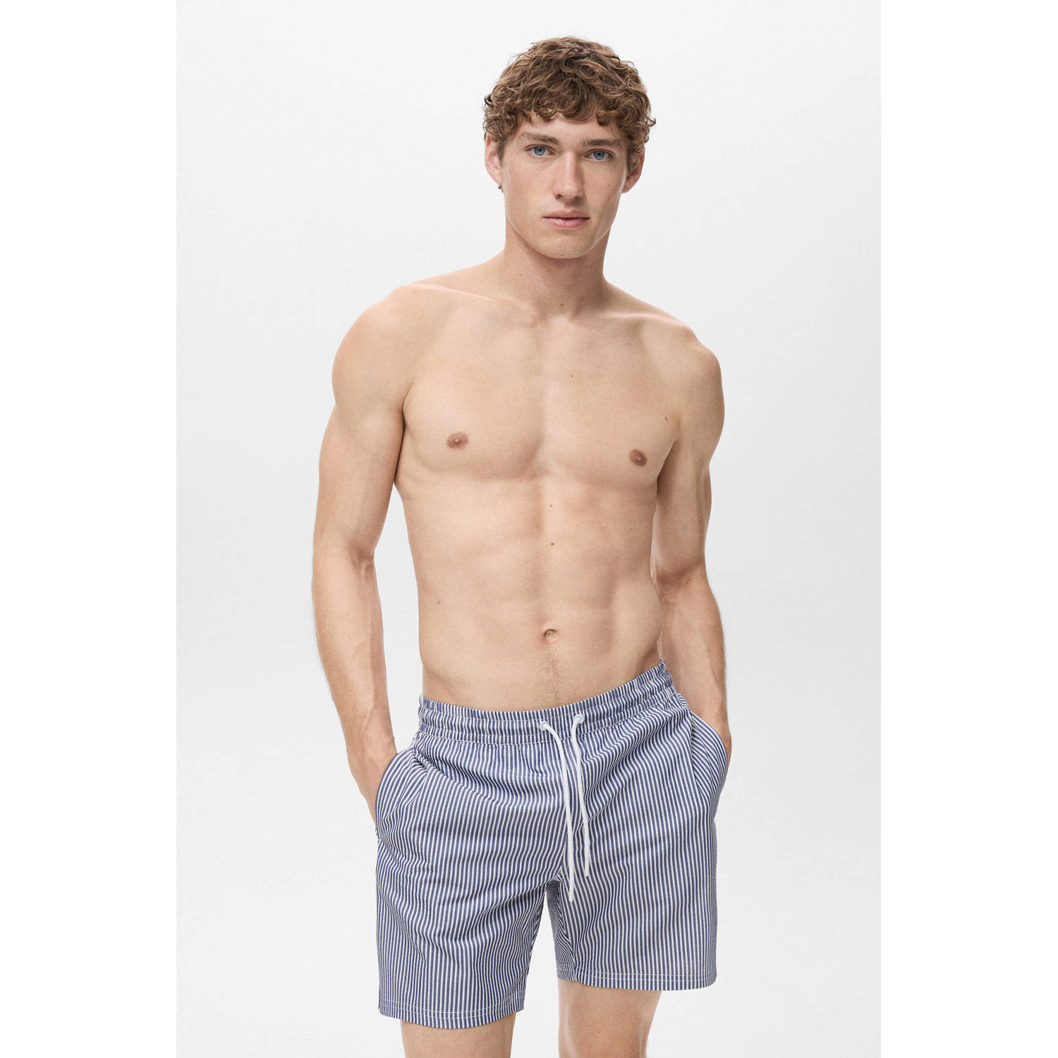 Mango Man zwemshort donkerblauw wit