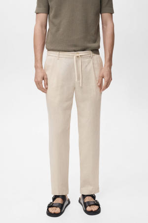 linnen slim casual broek ecru