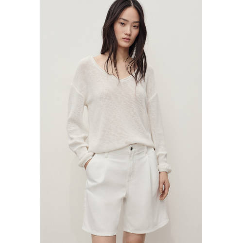 Mango denim wide leg high waist short wit afbeelding
