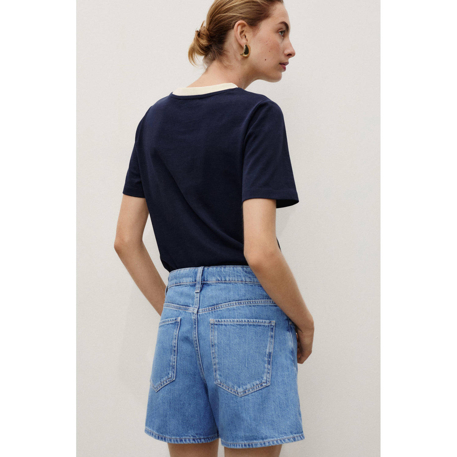 Mango denim regular waist short medium blue denim