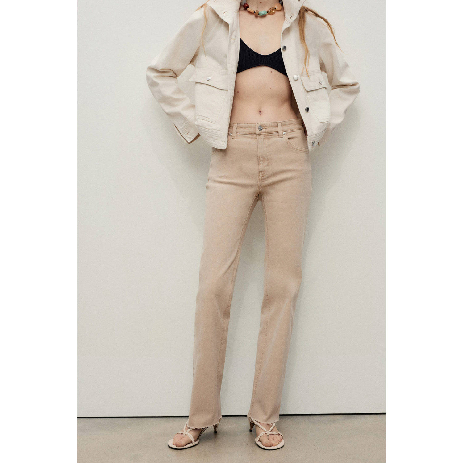 Mango flared jeans beige