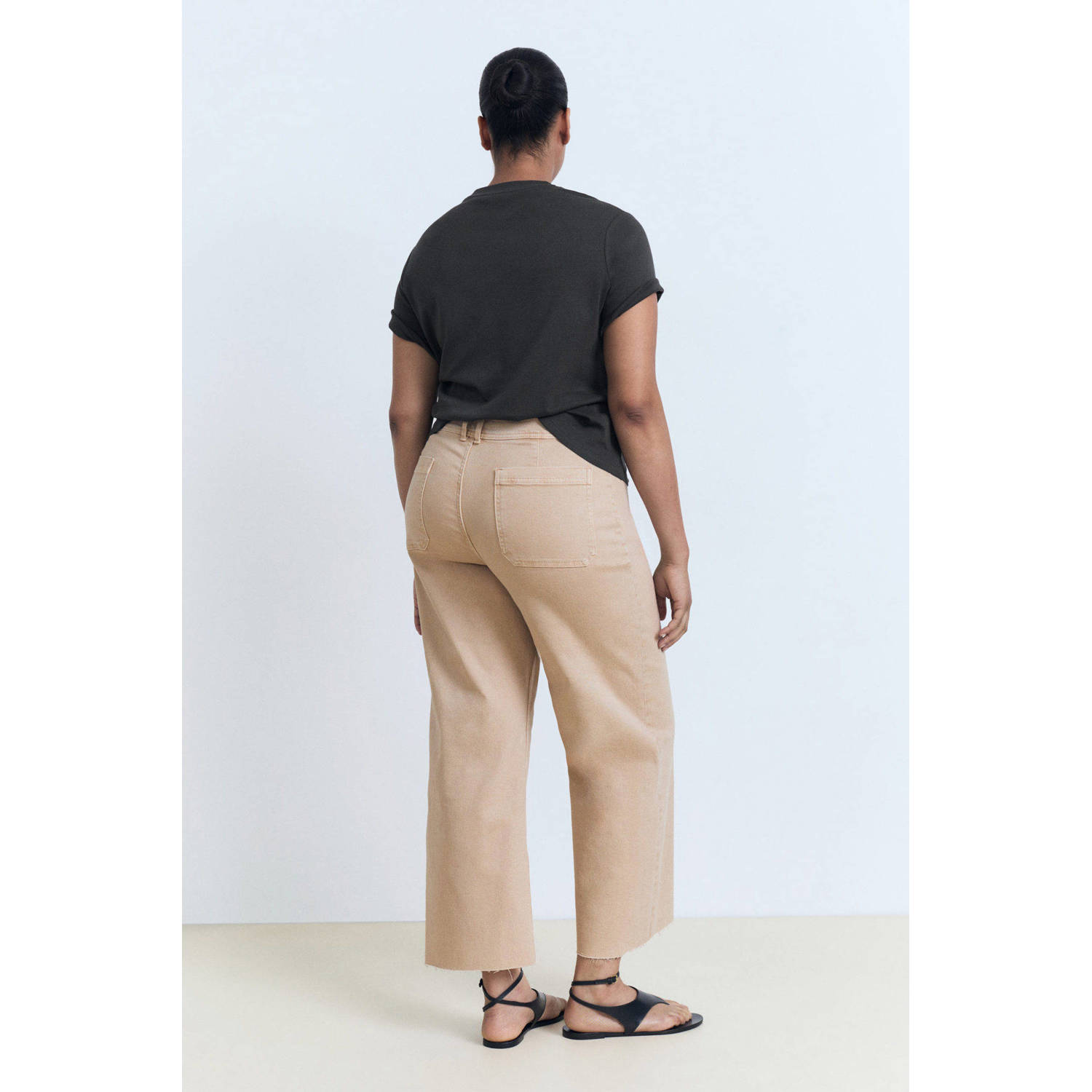 Mango cropped jeans beige