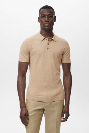 regular polo gebreid beige