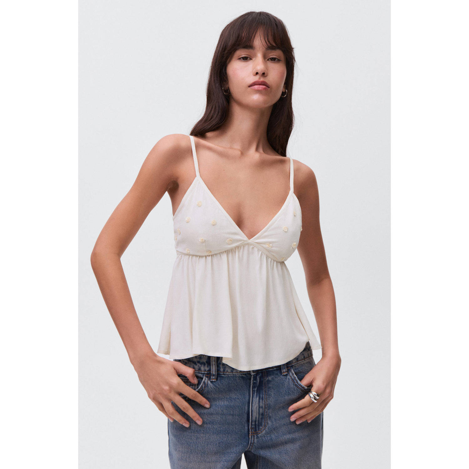 MANGO TEEN spaghettitop beige