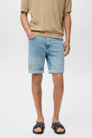 denim slim short lichtblauw