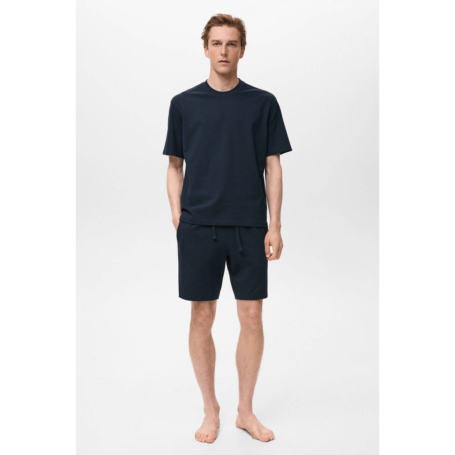 Mango Man shortama donkerblauw
