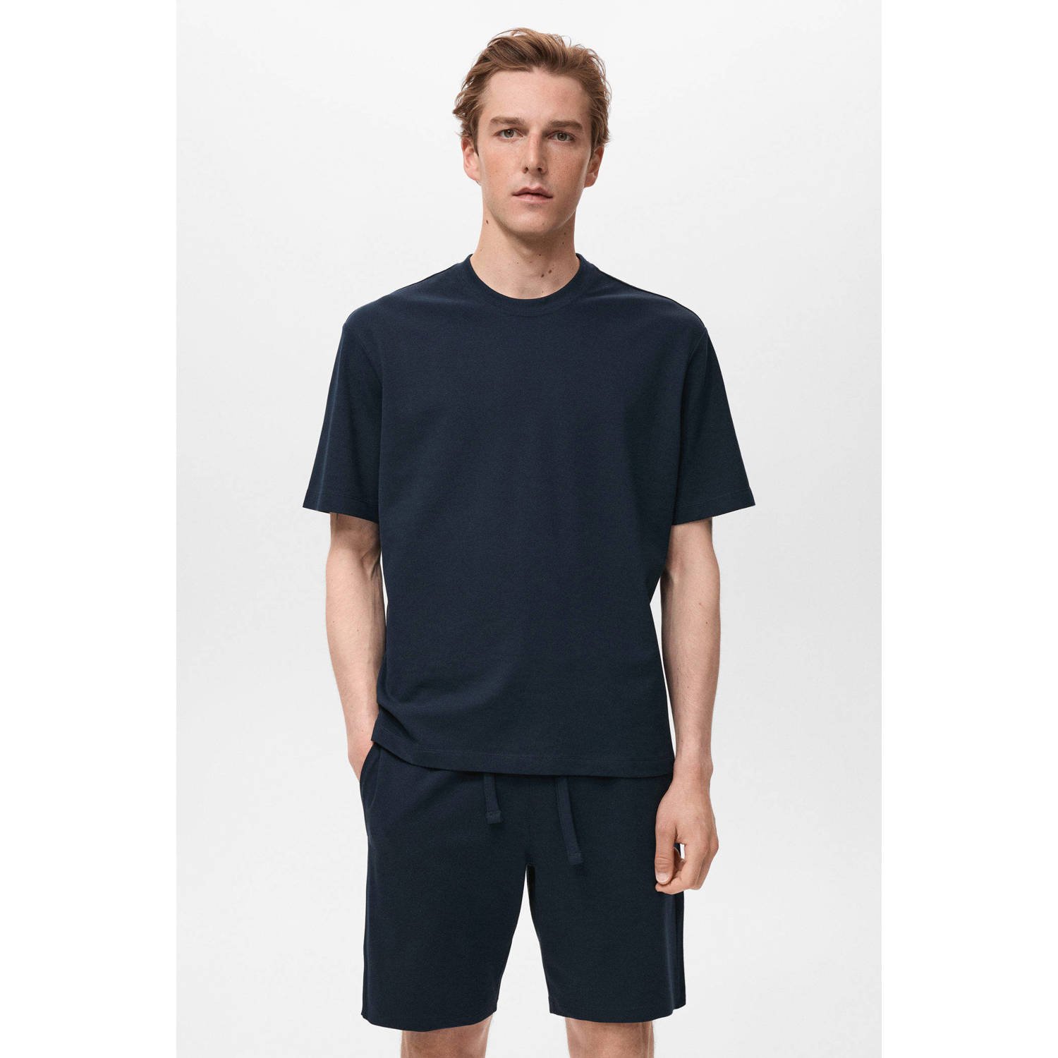 Mango Man shortama donkerblauw