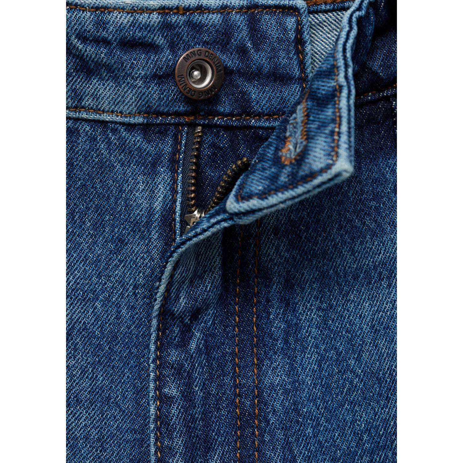Mango Man denim regular short donkerblauw