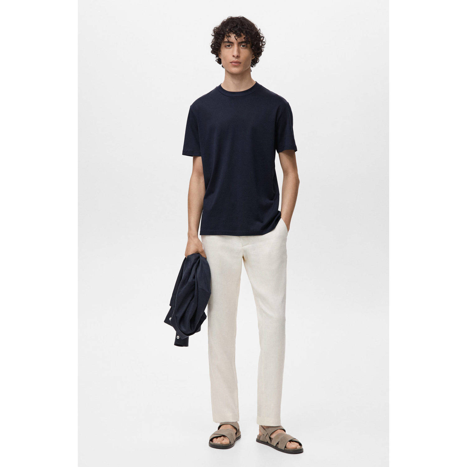 Mango Man T-shirt donkerblauw