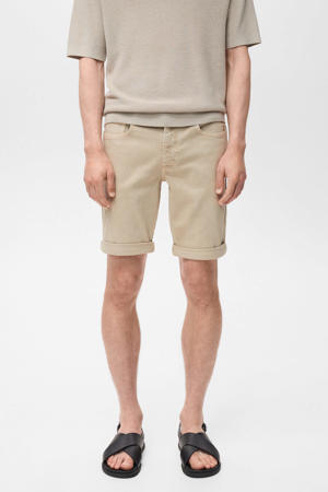 denim slim short beige