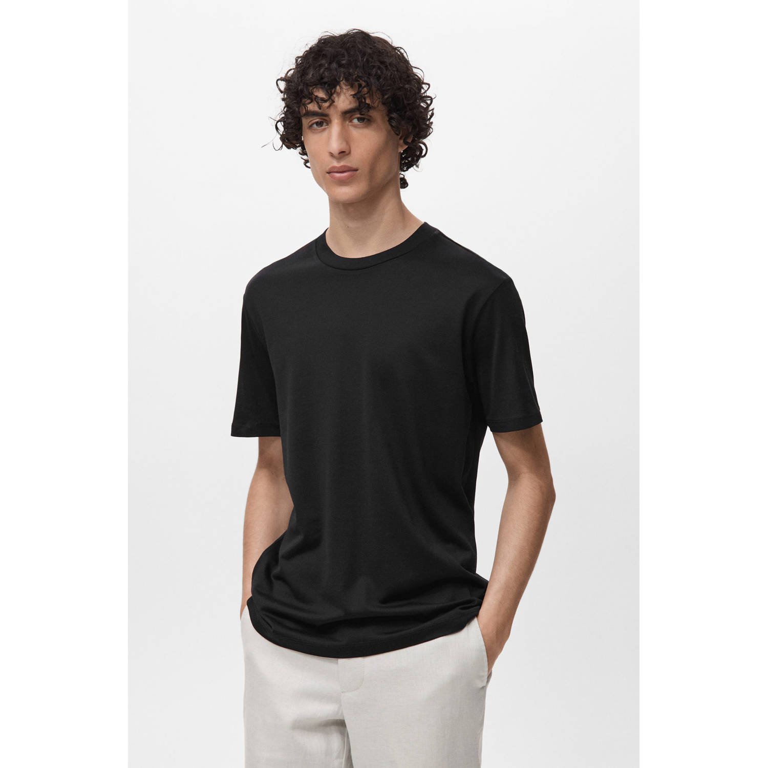 Mango Man T-shirt zwart