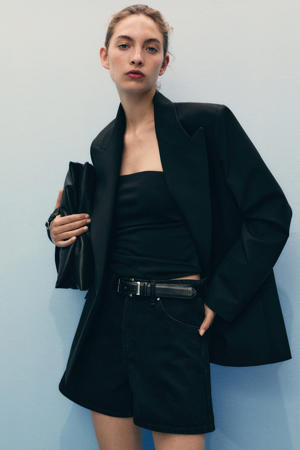 denim regular waist short black denim