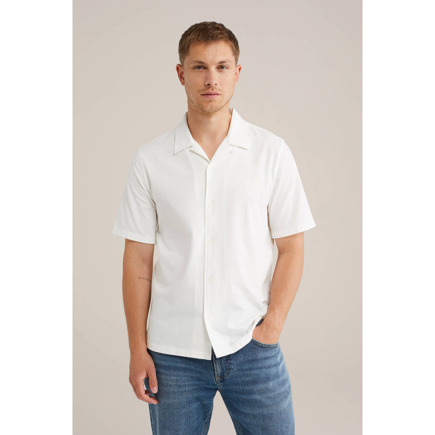 WE Fashion casual overhemd wit