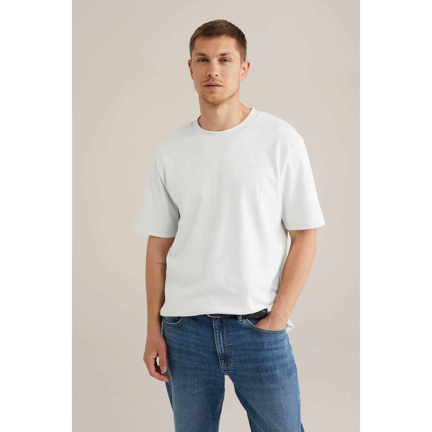 WE Fashion relaxed T-shirt lichtgrijs