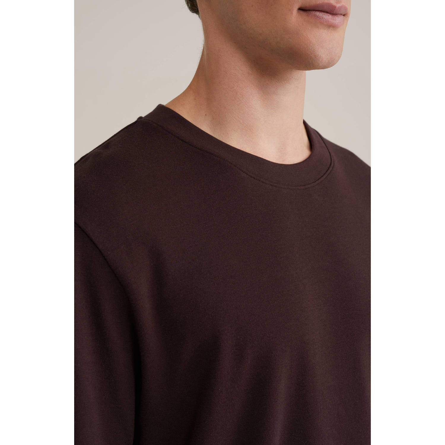 WE Fashion relaxed T-shirt donkerbruin