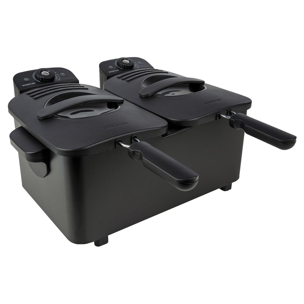 Inventum dubbele frituurpan - GF461B - 2 x 2,5 liter - zwart